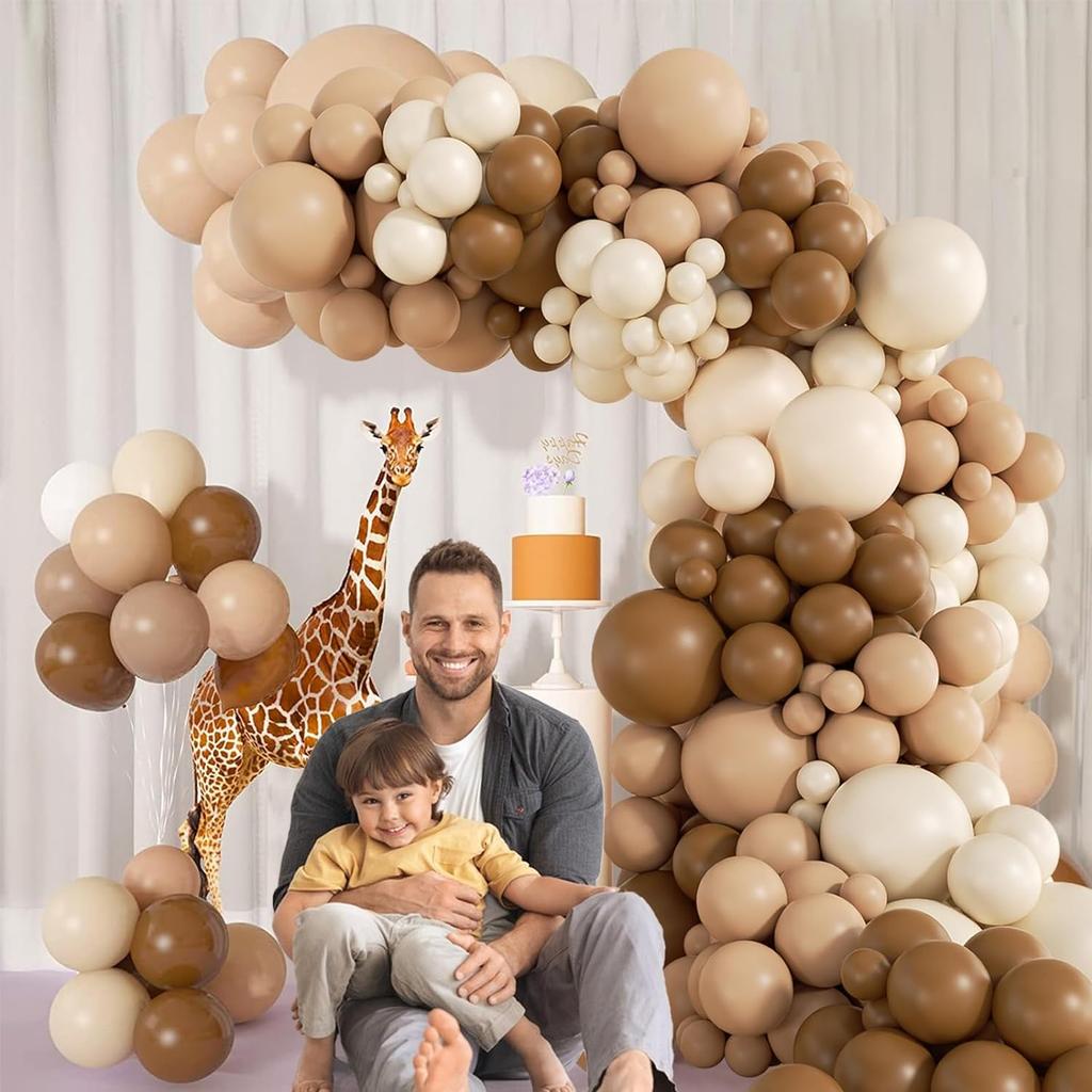 140Pcs Brown Skin Tone Sandwhite Latex Balloon Set Suitable For Birthday Parties, Weddings, Valentine'S Day Party Decoration