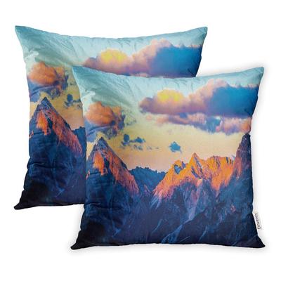 Blue Winter Mountain Forest Sunset Landscape Panorama Snow View Colorful Beauty Pillowcase Cushion Case 16x16inch 40x40cm Set Of 2 Buy At A Low Prices On Joom E Commerce Platform