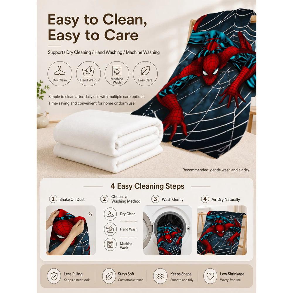 Spider Man Action Pose Blanket Blanket Soft And Comfortable Bedroom Digital Printing Machine Washable
