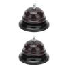 2Pcs Service Bell Exquisite Clear Sound Classic Shape Polishing Glossy Nonslip Base Call Bell for Hotel Restaurant