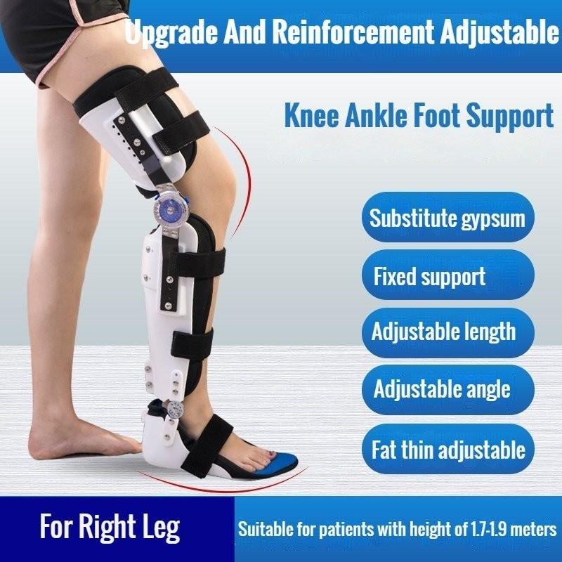New Adjustable Angle Height Knee Ankle Foot Orthosis Brace Thigh Knee Joint Foot Support Fixator Rehabilitation Ligament Protector