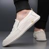 Mens Leather Loafers Breathable Outdoor Slip on Casual Shoes for Male Work Office Driving Sneakers Non Slip Walking Flats