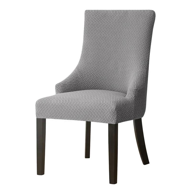 Sloping Back Chair Cover Jacquard Armchair Covers Stretch Wing Back Chairs Slipcover for Wedding Dining Living Room Armchairs