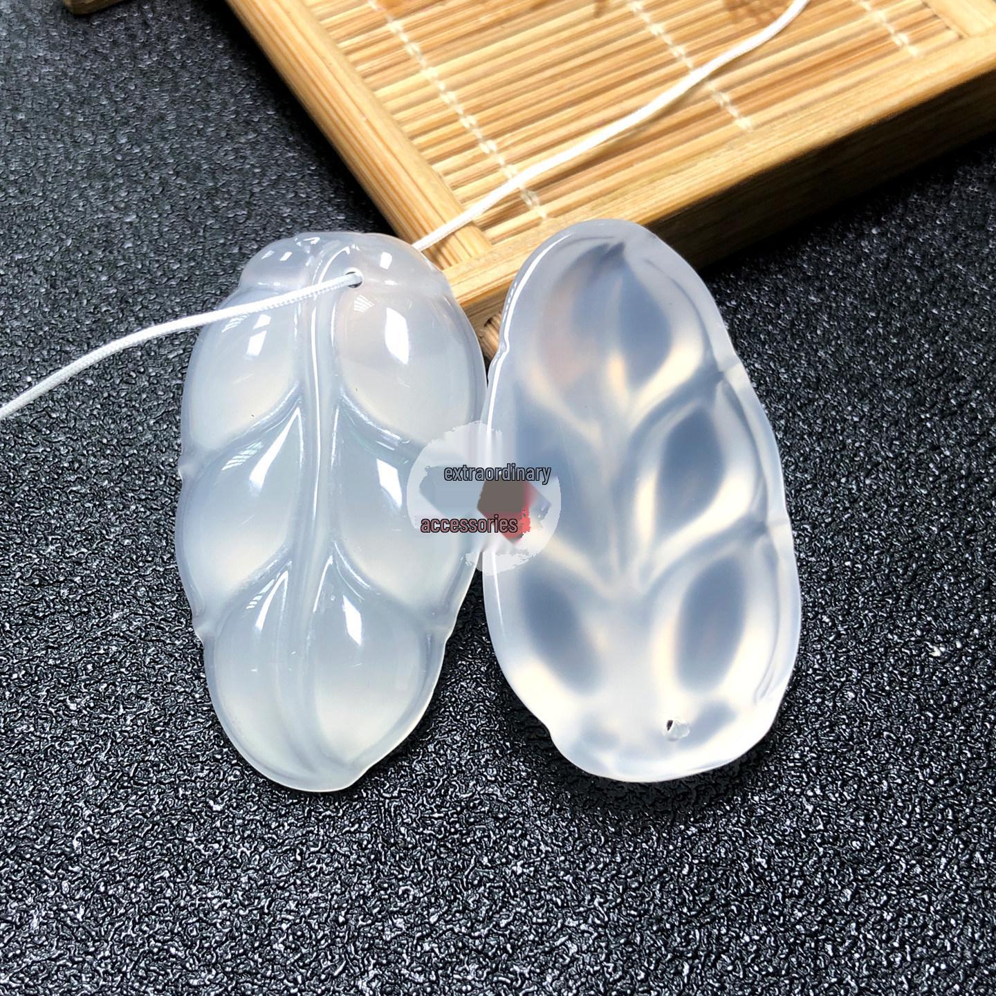 Lychee Frozen Tree Leaf Pendant & Jade Charm DIY Bracelet/Necklace Accessories