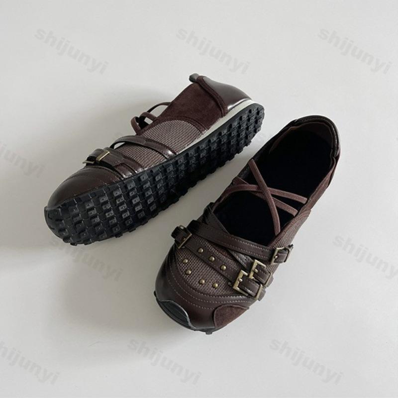 

Fashion Retro Ballet Style Shallow Mouth Casual Mary Jane Shoes for Women Autumn 2025 Elegant Comfortable Versatile Buckle Single Shoes 35