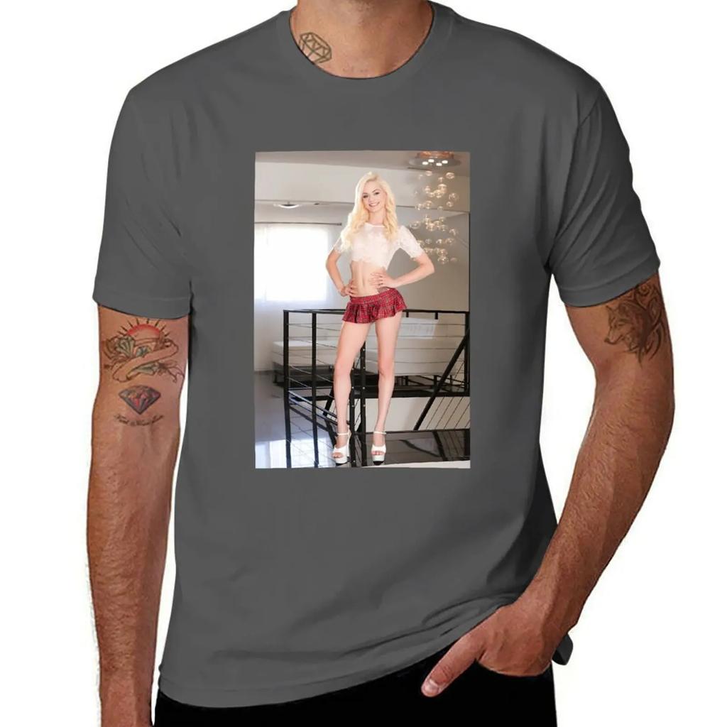 Elsa Jean T-Shirt funny shirt cotton oversized graphic tee oversize t-shirts man vintage t shirts Men's clothing