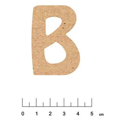 Earth & Bois Créations - MDF Wood Alphabet Adhesive 5 Cm Letter B