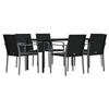 VidaXL Ensemble à manger de jardin 7 pcs coussins résine tressée acier 3186964