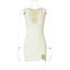 Fashion Sexy V Neck Lace Trim Split Bodycon Midi Dress For Women