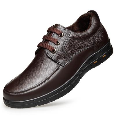 Handmade Leisure Men Shoes New Trendy Minimalist Work Shoes With Lace Up Middle-Aged Dad Formal Casual Business Leather Shoes