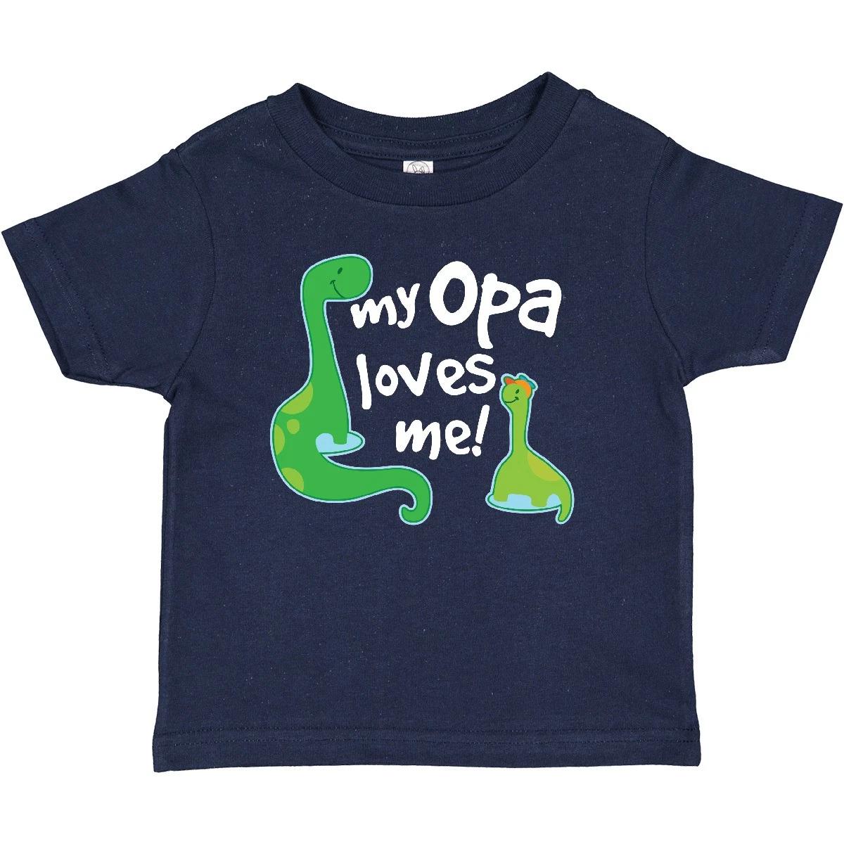 Inktastic My Opa Loves Me Grandchild Baby T-Shirt Grandson Boys Dinosaur Dino 110