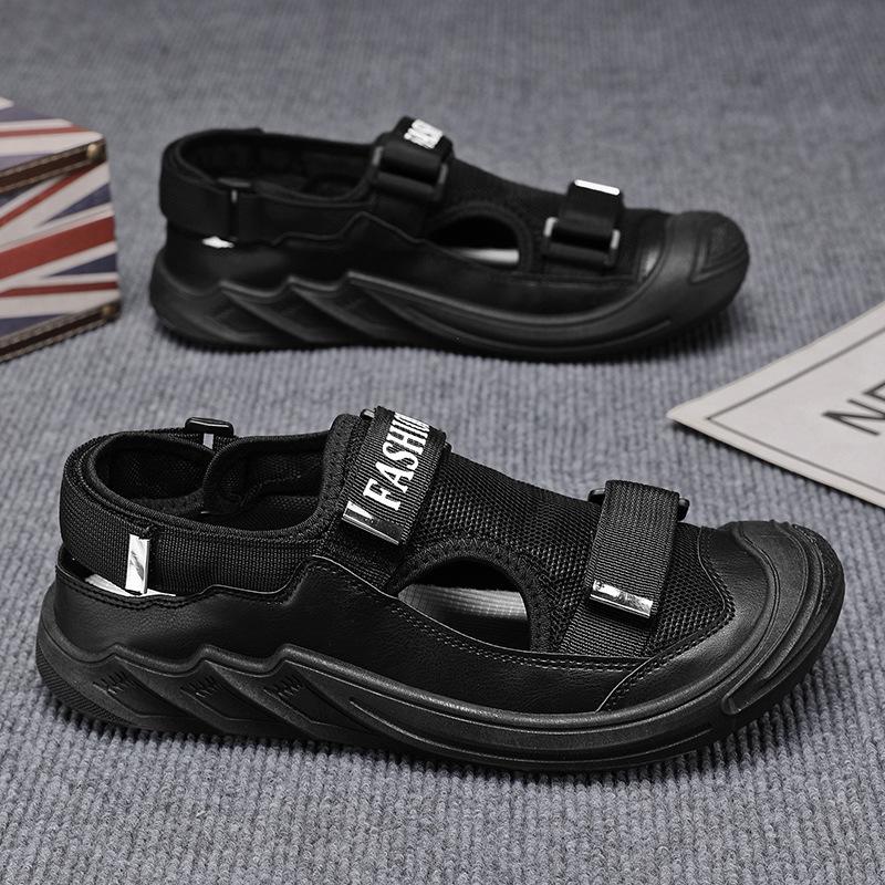 

Мужские сандалии Мягкая подошва Римские Отпускные Повседневные Пляжные туфли Туфли с отверстиями Дышащие Сандалии с закрытым носком 44