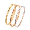 Titanium steel  Roman jingle stainless steel  Girls' high sense of fashion and simplicity Diamond setting does not fade hand~