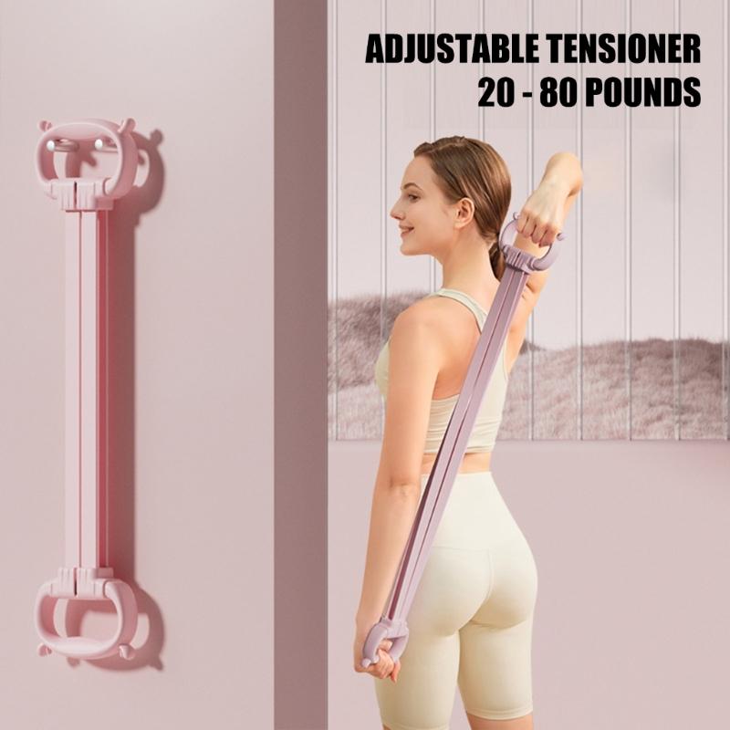 Silicone Exercise Band Pull Rope With Adjustable 4 Tension Settings Fitness Stretch Band For Womens Fitness And Sports