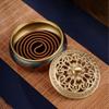 Pan Incense Burner Painted Copper Stove Flat-bottomed Incense Burner Household Indoor Aromatherapy Supplies Office Yoga Tools