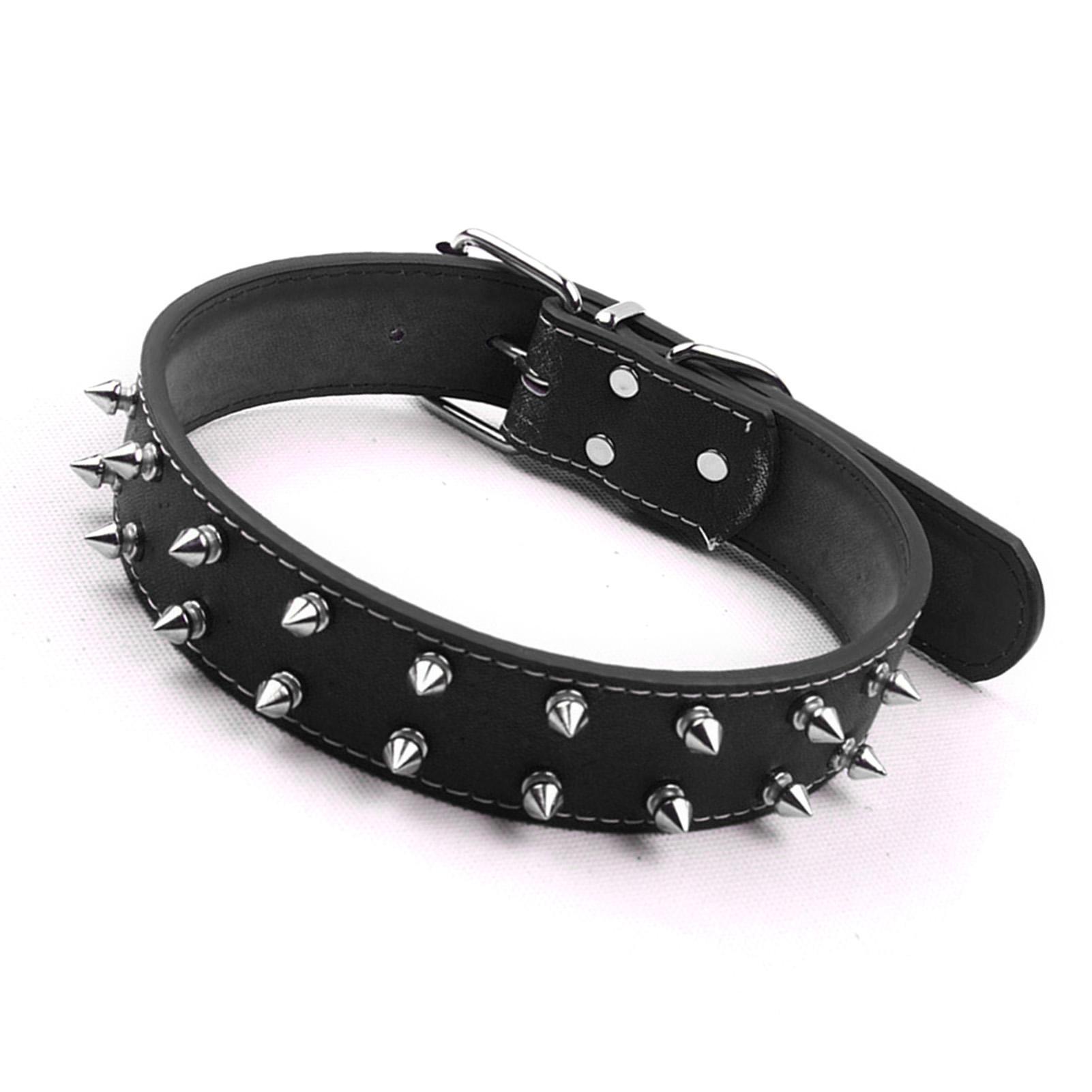 

Punk Style Dog Collar with Spikes PU Leather Adjustable Studded Spiked Dog Collar Rivet Pet Collar for Medium to Large чёрный