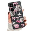 Cherry Bowknots Lips Disco Ball Pattern Case Xiaomi 14T 13T 11T Pro Leather Texture Silicone Cover Funda For Redmi Note 14 13 Pro 4G 5G 12 11
