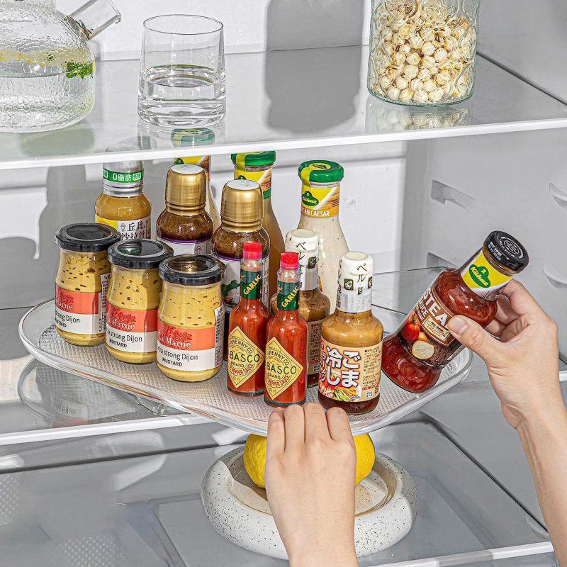 Turntable Organizer 360 Degree Turntable Refrigerator Storage