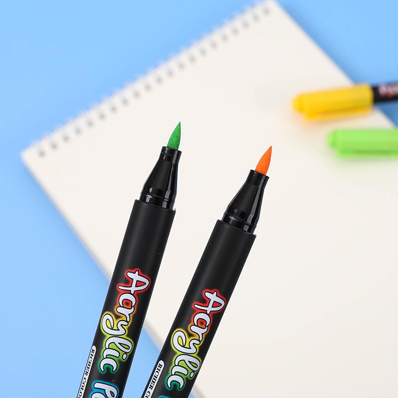 Guan Na 7100 Water-Based Acrylic Marker Set - 36 Color Soft Tip for Stone & Doodle Painting
