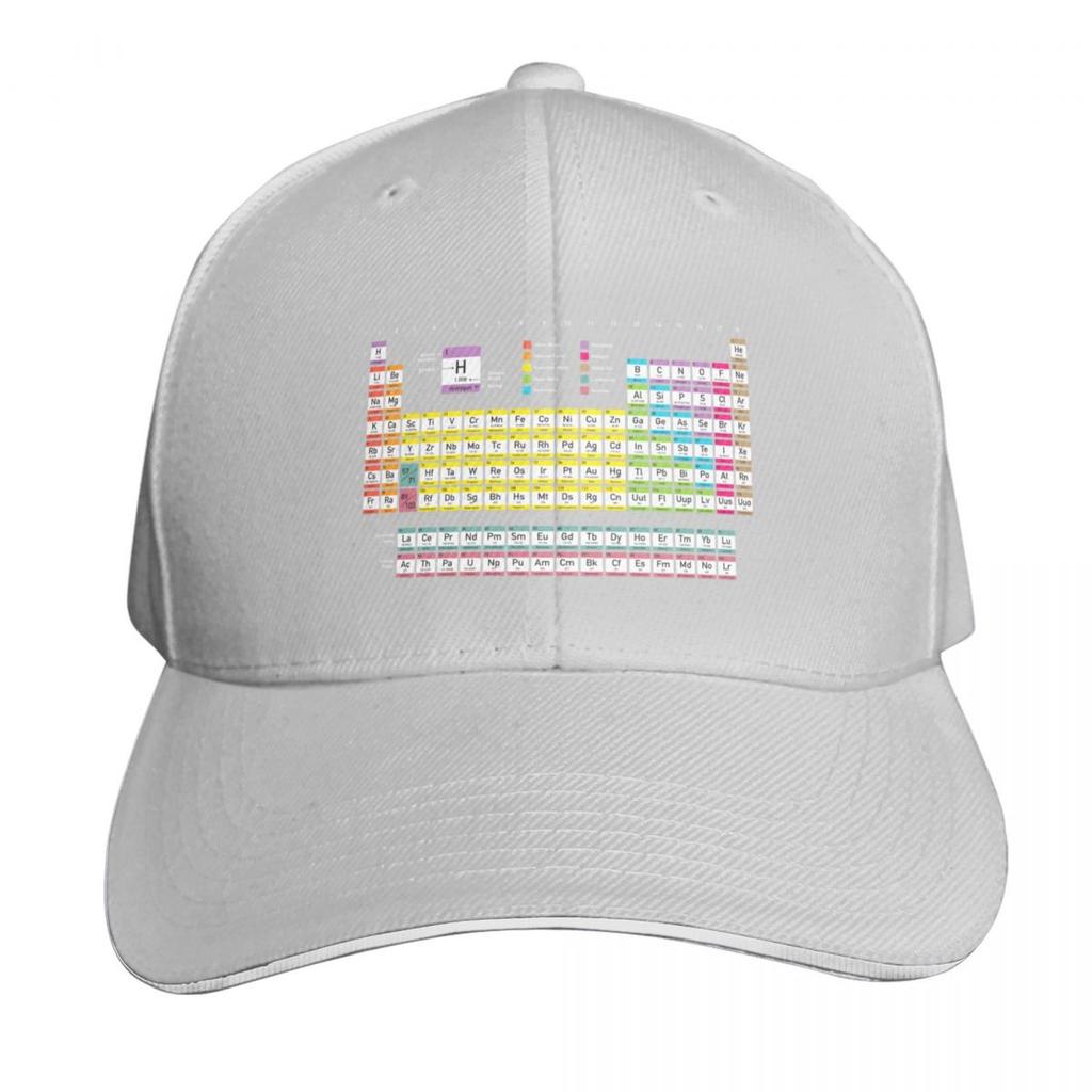 Periodic Table Detailed with Color Code On Black Background HD High Quality Online Store Baseball Cap