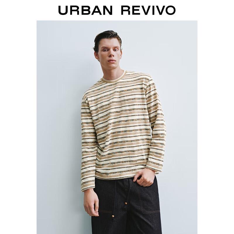 UR Men s Retro Color-block Striped Long-sleeve T-shirt XS
