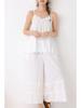 2026 Japanese Sweet Patchwork Ruffle Wide-Leg Cropped Cotton Pants for Women