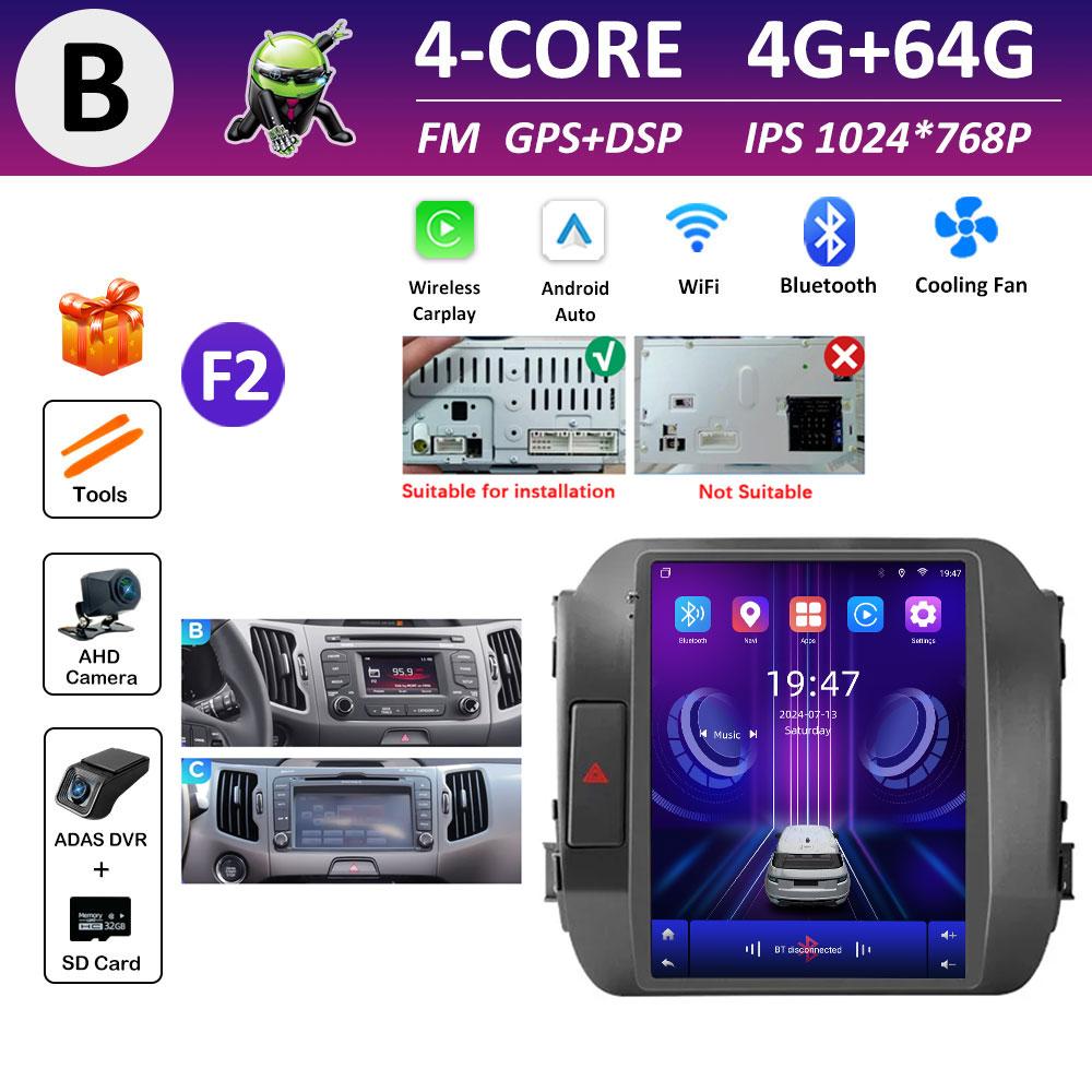Car Multimedia Video Audio Player for KIA Sportage 3 SL 2010 2011 2012 2013 - 2016 Wireless Carplay WIFI DSP Stereo Bluetooth 4G