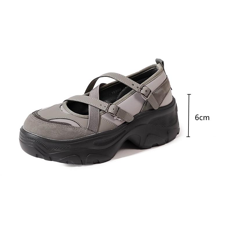 

Fashion Ballet Style Fashion Spring Autumn Mary Janes Women Flats Comfortable Soft Platform Sports Loafers Casual Chunky Sneakers Shoes 40 серый