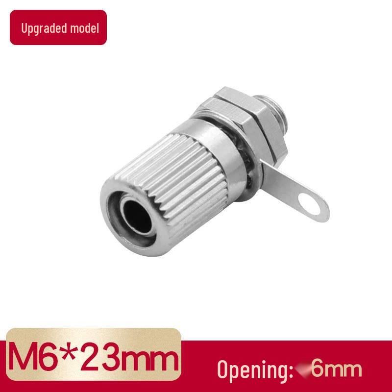 Медный клеммный пост с гнездом типа  банан  и разъемом (M5*33, M6*23, Отверстие 4 мм, Полностью металлическая заземляющая стойка 5 мм)