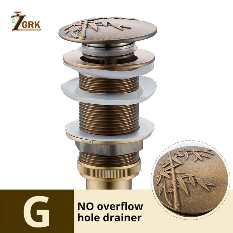 Bathroom Basin Sink Pop Up Drain Antique Brass Clic-clac Waterlet Vanity Sink Waste Drainer Art Carving Bathroom Accessories