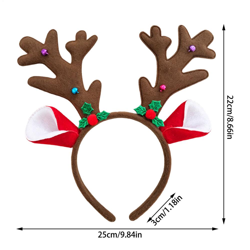 Reindeer Antlers Headband Cartoon Christmas Head Button Hair Band Party Gift Reindeer Antlers Snowman Sprung Headband Decor