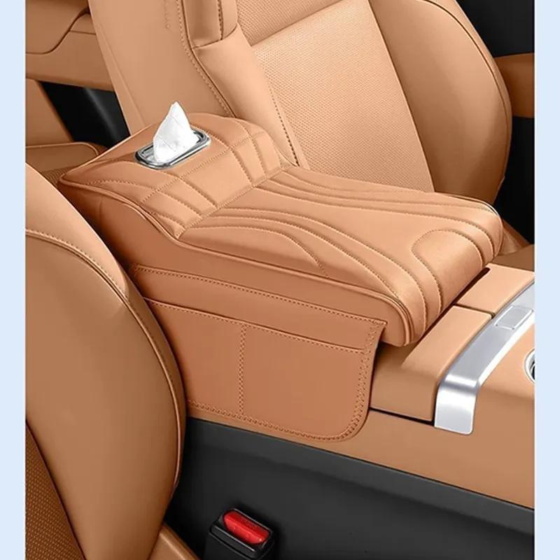 Car Tissue Box Height Increase Armrest Pad For Toyota Land Cruiser Prado LC250 2024 25 Protective Cover Storage Bag Auto Styling