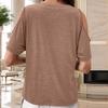 Women's Solid Color Round Neck Short Sleeved Top