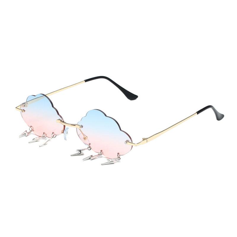 Vintage Clouds Tassel Ladies Sunglasses Steampunk Rimless UV400 Women's Fashion Shades