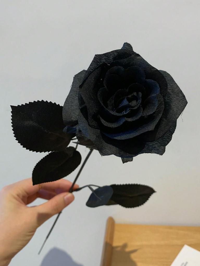 5/10PCS 50CM Wine Red Black Rose Artificial Silk Flowers Halloween Party Dark Photo Decoration Prop Goth Rose Wedding Home Decor