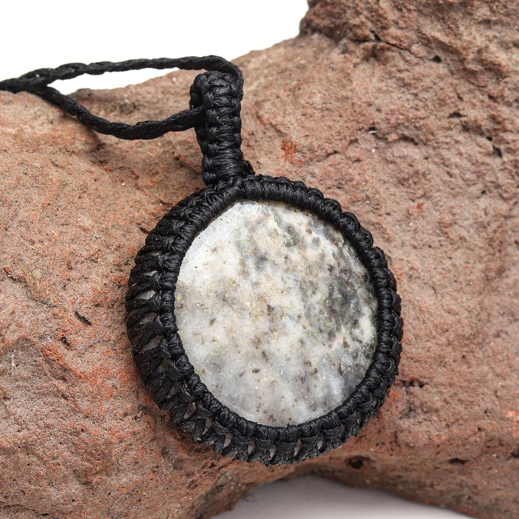 Jasper Macrame Handmade Necklace Gemstone Jewelry Thread 20-36''Ad Pendant