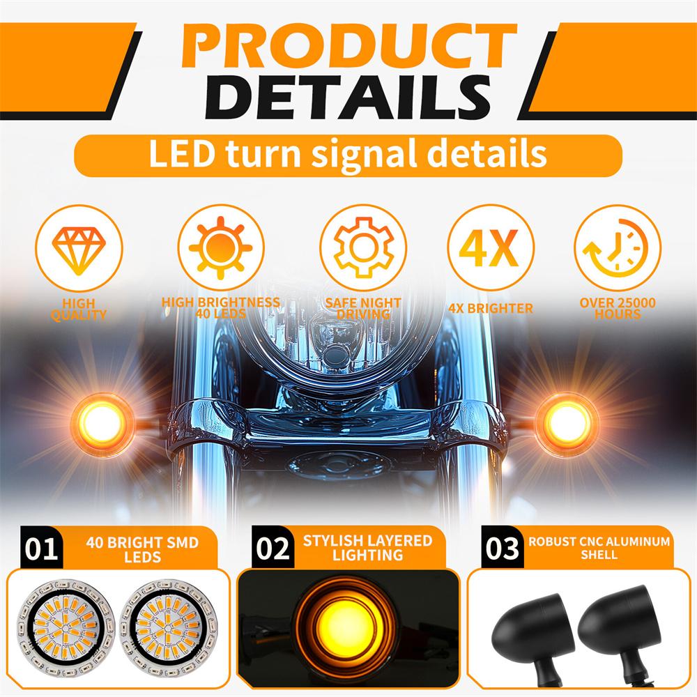 Motorcycle LED Turn Signal - Universal - Bullet Style DRL/Tail Light