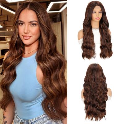 Synthetic Long Black Wavy Wig for Women 26 Inch Long Curly Wig Natural Looking Heat Resistant Fiber Black Wig for Daily Party Use