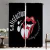 Rolling Stones Tulle for Bedroom Blackout Curtain for Room 2 Panel Halloween Decoration Elegant Room Curtains Shades Partition