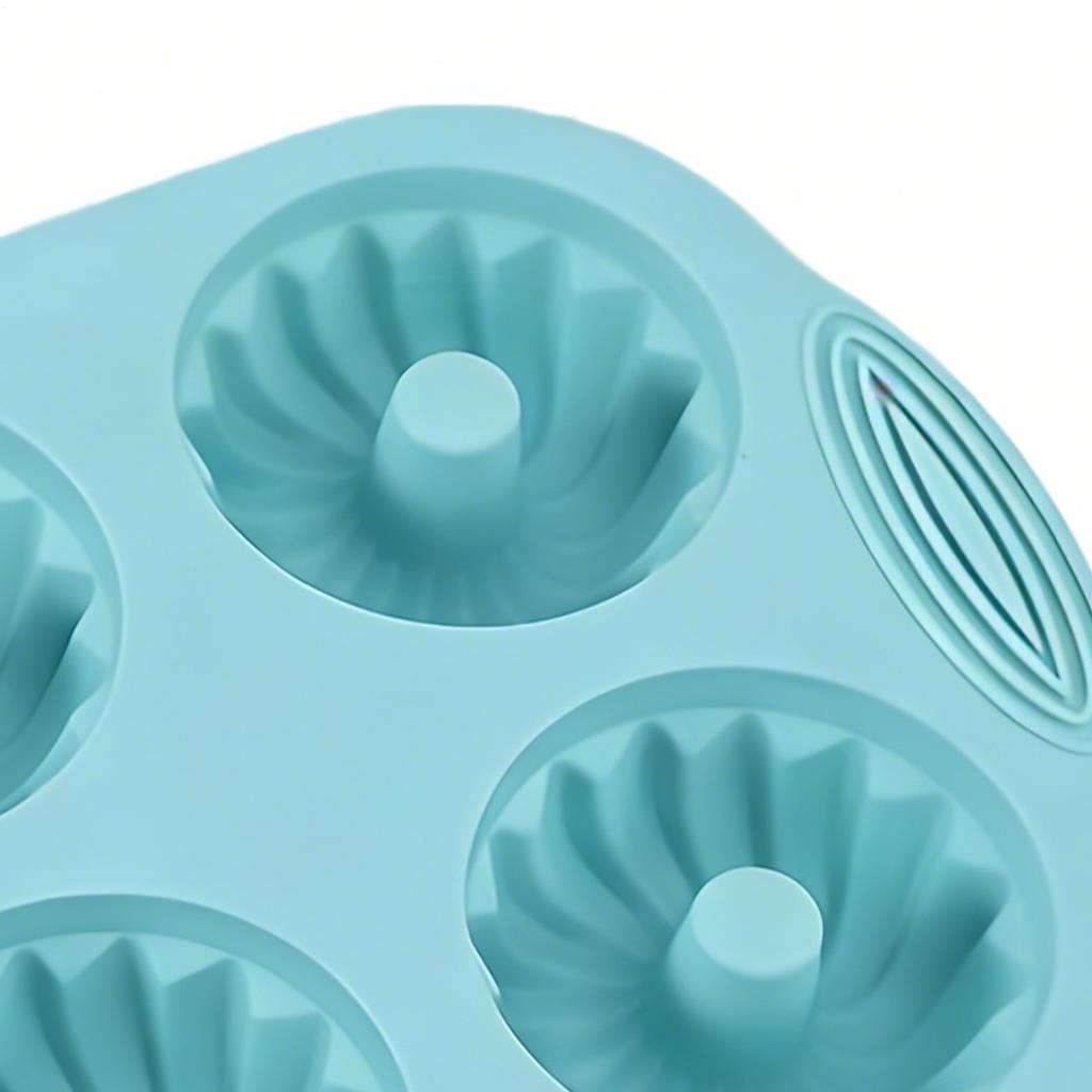 6 Hole Silicone Donut Mold Non Stick Donut Maker Baking Tray Reusable Donut Swirl Shaped Muffin Cake Mould Baking Pan