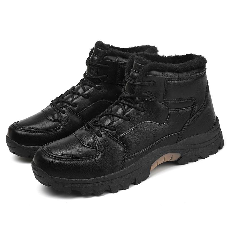 Winter Cotton Boots Men s Warm Boots High-top Snow Boots Large Size Plushed Casual Shoes 39 чёрный