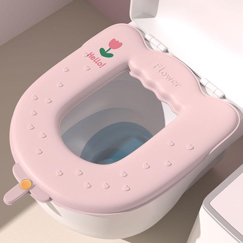 Toilet seat waterproof thickened washable toilet seat seat, summer leave-in toilet seat with aromatherapy