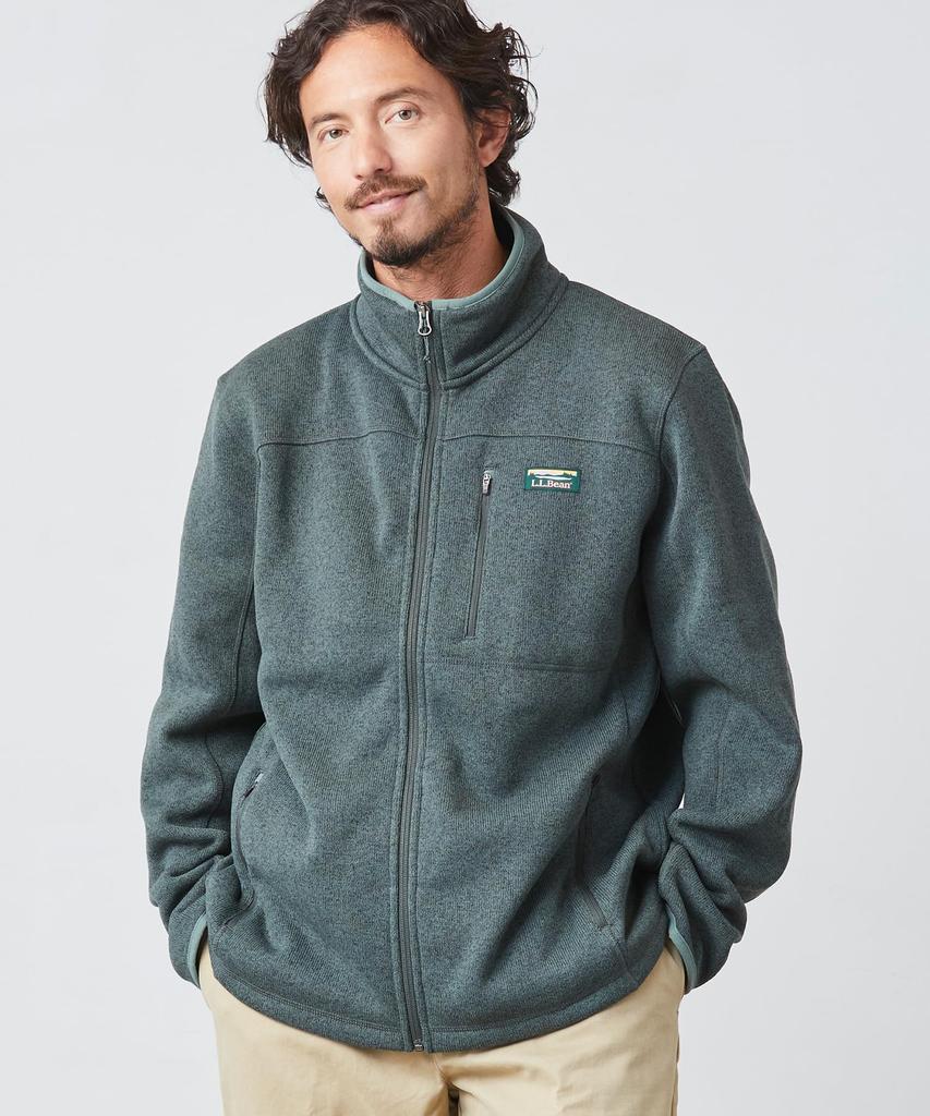 LL Bean Fleece Hoodie US Size 0TTH312004 Men's Sweater/Full-Zip Jacket, Gray, Fit, Regular, M,