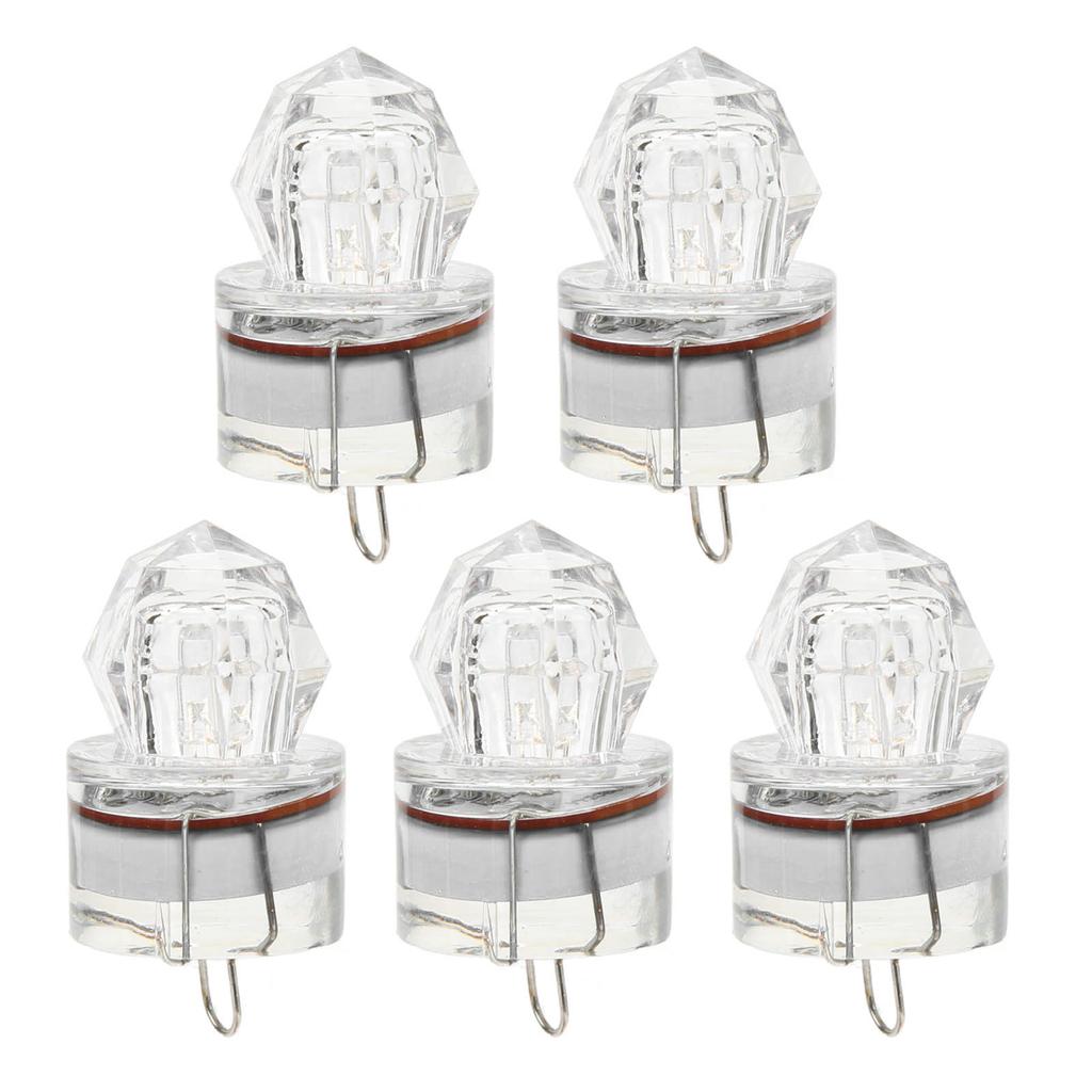 5Pcs Fishing Lure Light Diamond Shape LED Corrosion Resistance Auto Open Flashing Bass Lure Light Blue