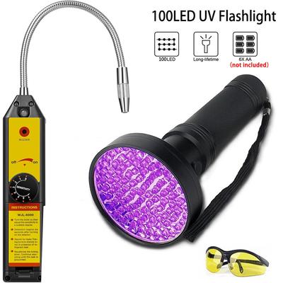 Refrigerant Leak Detector Kit for Air Conditioning Leak Detection, Halogen Gas Detector with UV Flashlight and Glasses