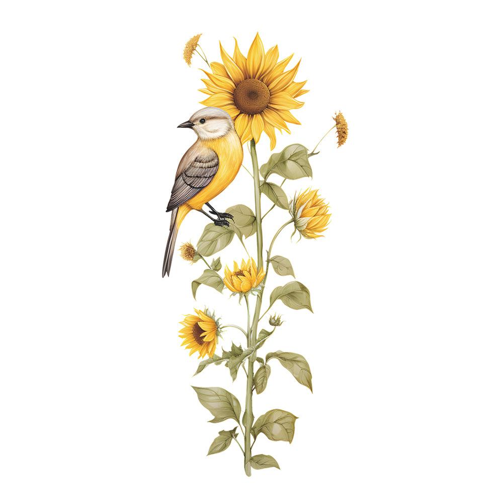 

Акварельный Подсолнух Цветок Птица Наклейка на Стену для Спальни Гостиной Украшение Дома Самоклеящаяся 39x90CM разноцветный