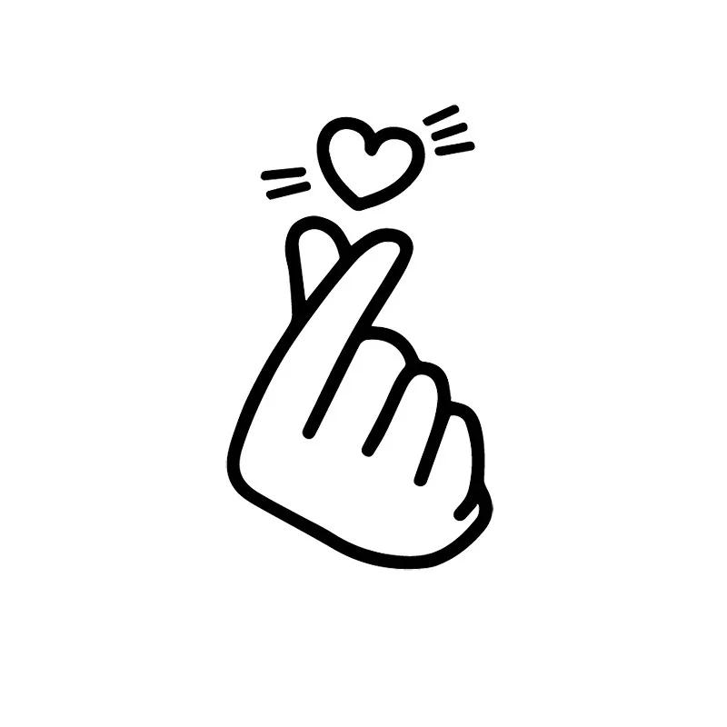 

21x12cm Make Finger Heart Cute Car Sticker Auto Body Bumper Windows Motorcycle Laptop Walls Vinyl Film Decal Car Accessories 1Pc
