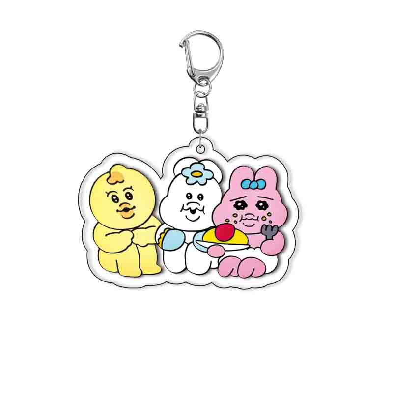 

Cute Underpants-Rabbit Pink Rabbit Acrylic Key Chain Cartoon Animal Pendant Key Ring Keychains Jewelry Fans Collection Gifts