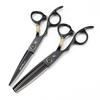 6.0 Inch Nimpson, Black Golden Tiger Hair Scissors, Left-hand Scissors, Flat Scissors, Tooth Scissors, Thin Scissors 07-1