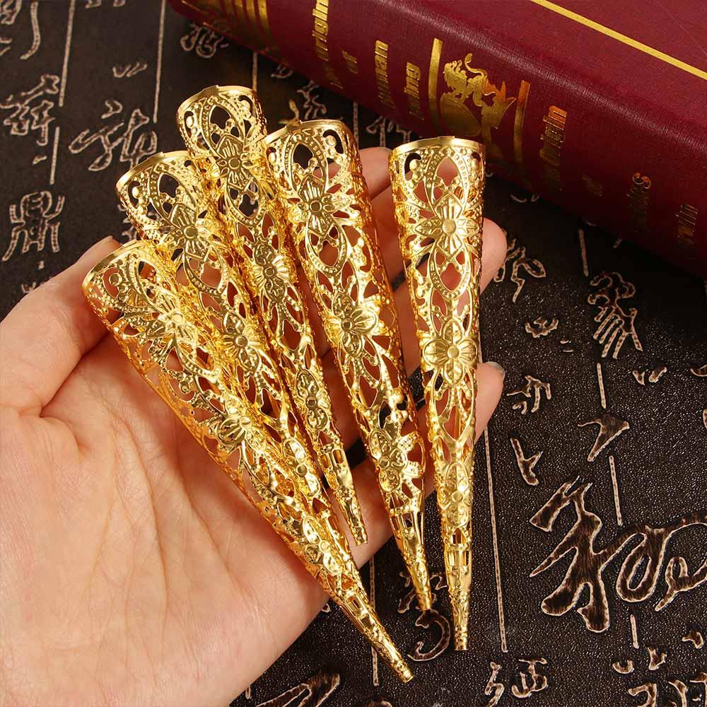 Style Costume Hollow Knuckle Rings Nail Rings Set Belly Dance Accessories Finger Tip Protection